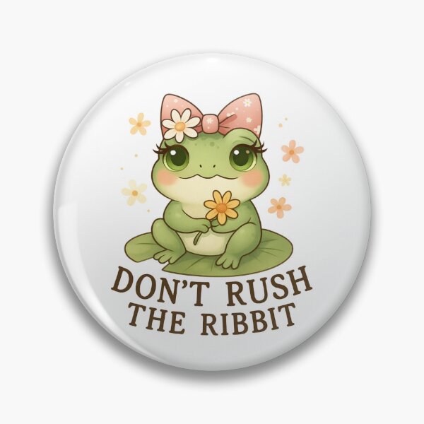 Item preview, Don’t Rush the Ribbit – Mindful Cottagecore Frog Sticker designed and sold by Bohospiritart.
