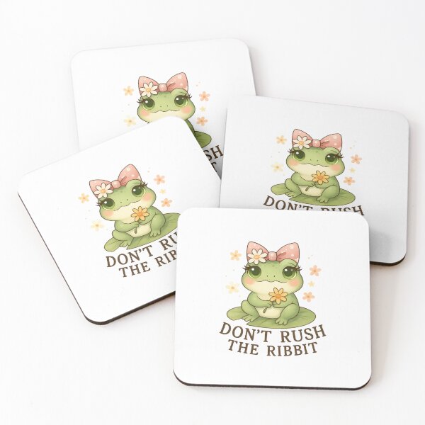 Item preview, Don’t Rush the Ribbit – Mindful Cottagecore Frog Sticker designed and sold by Bohospiritart.