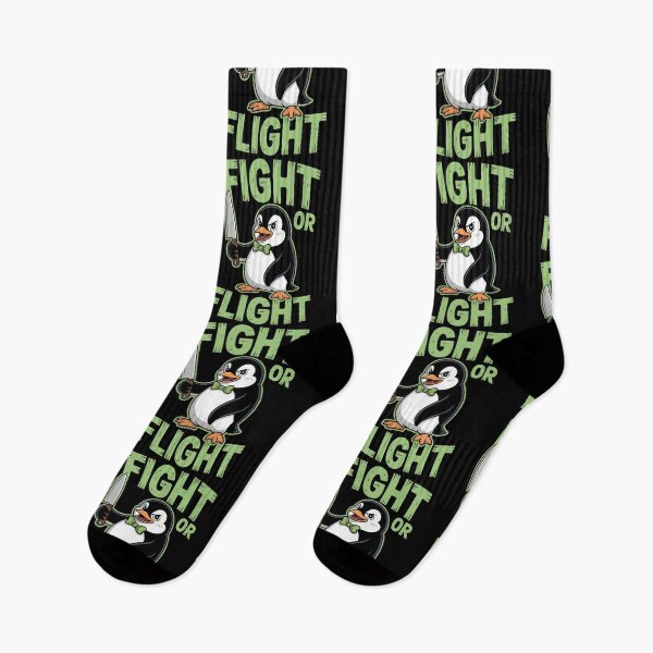 Item preview, Fight Or Flight Meme Penguin designed and sold by Redgiant87x.