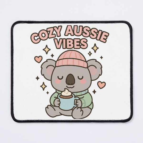 Item preview, Cozy Aussie Vibes – Kawaii Koala with Hot Chocolate designed and sold by POPDOTSHOP.
