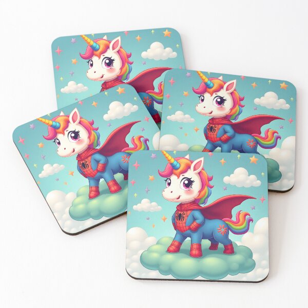 Item preview, Rainbow Superhero Unicorn – Spider-Inspired Fantasy Art designed and sold by NCLaserDesigns.