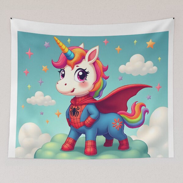 Item preview, Rainbow Superhero Unicorn – Spider-Inspired Fantasy Art designed and sold by NCLaserDesigns.