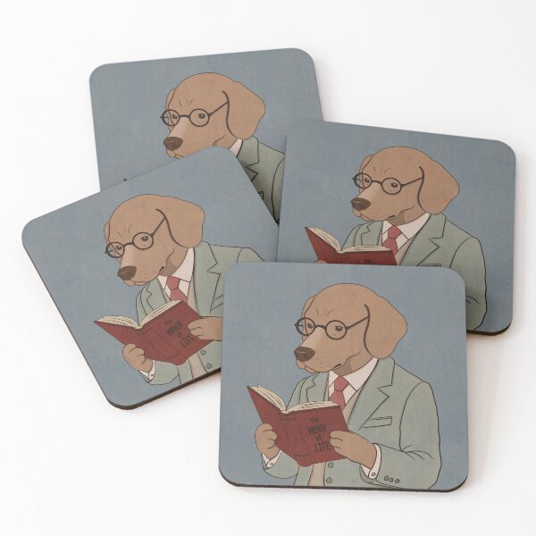 Item preview, The Woof Of Life - Dog Reading a Book - Background designed and sold by ellealsopaints.