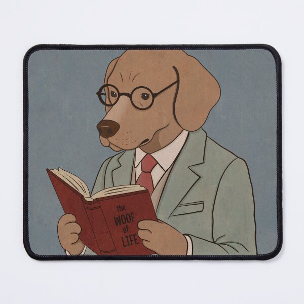 Item preview, The Woof Of Life - Dog Reading a Book - Background  designed and sold by ellealsopaints.