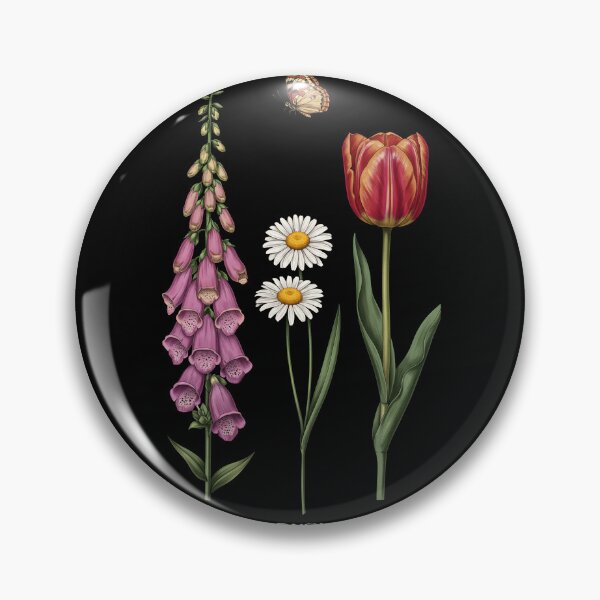 Item preview, Foxglove Daisy Tulip Vintage Botanical Flowers  designed and sold by ArtFromBeyond.