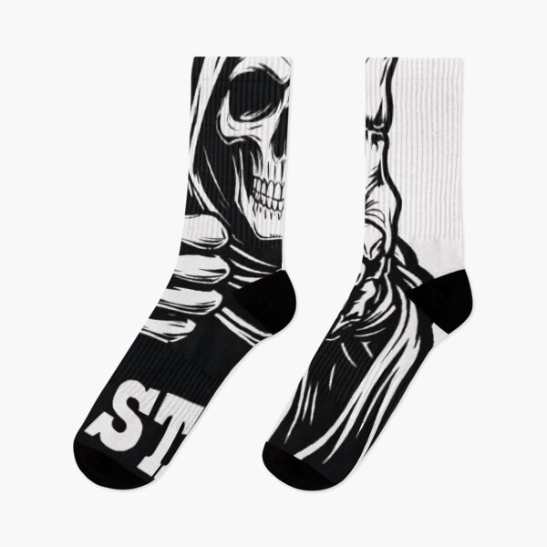 Item preview, Stay Positive Grim Reaper – Dark Humor Skeleton Design designed and sold by The-Daily-Drape.
