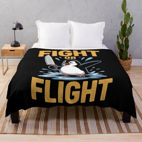 Item preview, Fight Or Flight Meme Penguin designed and sold by Redgiant87x.