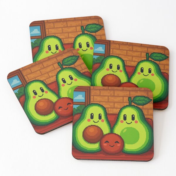 Item preview, avo family pixel art avocado family palta kawaii home designed and sold by ZerpaGiovanna.