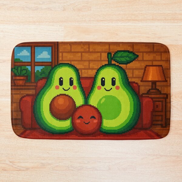 Item preview, avo family pixel art avocado family palta kawaii home designed and sold by ZerpaGiovanna.