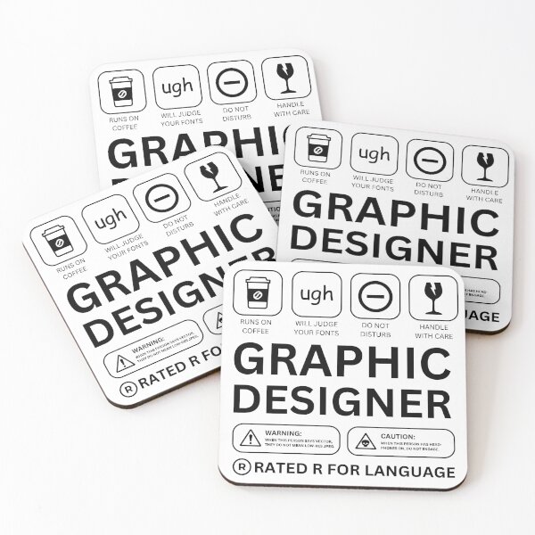 Item preview, Graphic Designer Career Warning Label designed and sold by Kay Saunders.