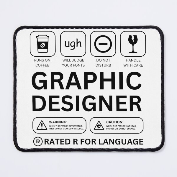 Item preview, Graphic Designer Career Warning Label designed and sold by Kay Saunders.