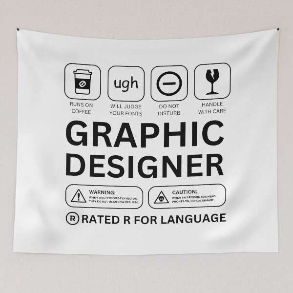 Item preview, Graphic Designer Career Warning Label designed and sold by Kay Saunders.