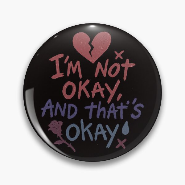 Item preview, "I'm Not Okay and That's Okay" – Emo Grunge Mental Health Typography Design designed and sold by Maximilianos.