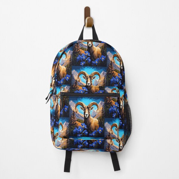 Item preview, Cartoon Of A Colorado Bighorn Sheep Blue Columbine designed and sold by taiche.