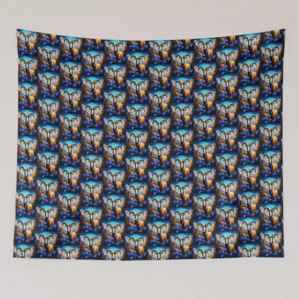 Item preview, Cartoon Of A Colorado Bighorn Sheep Blue Columbine designed and sold by taiche.