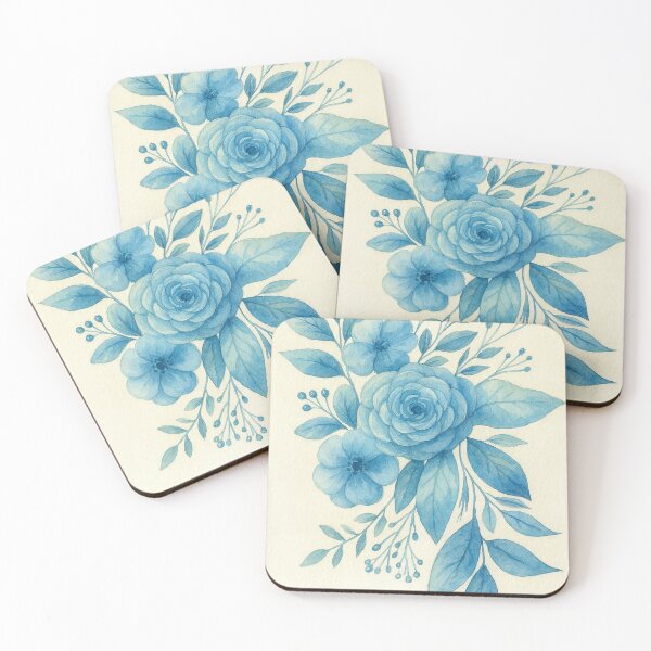 Item preview, Blue Floral Watercolor Illustration, Blue Flowers Bloom designed and sold by Pacika.