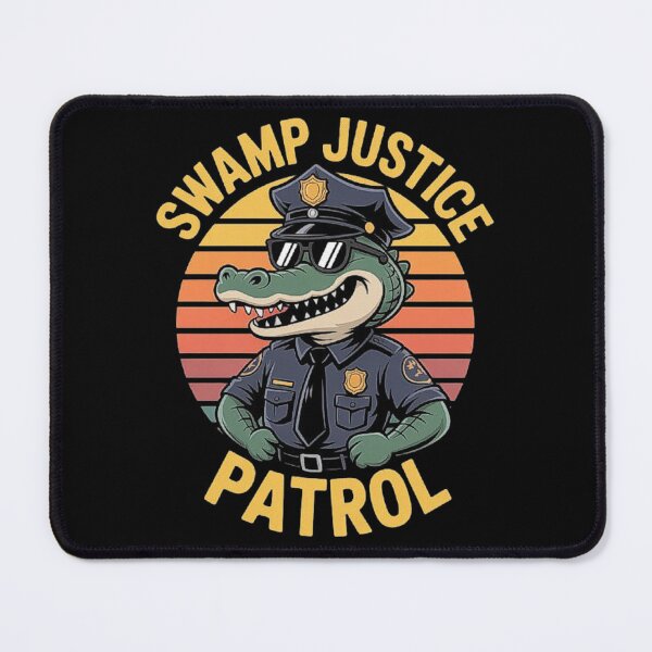 Item preview, Swamp Justice Patrol – Funny Alligator Police Cartoon Retro Design designed and sold by love3617.