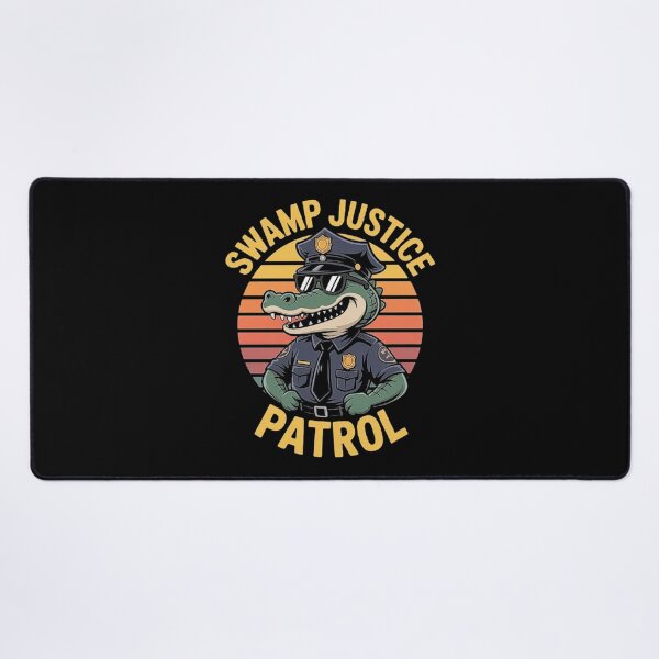 Item preview, Swamp Justice Patrol – Funny Alligator Police Cartoon Retro Design designed and sold by love3617.