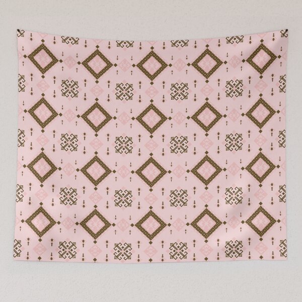 Item preview, Pink and Brown Geometric Fabric Pattern designed and sold by kasune-shop.