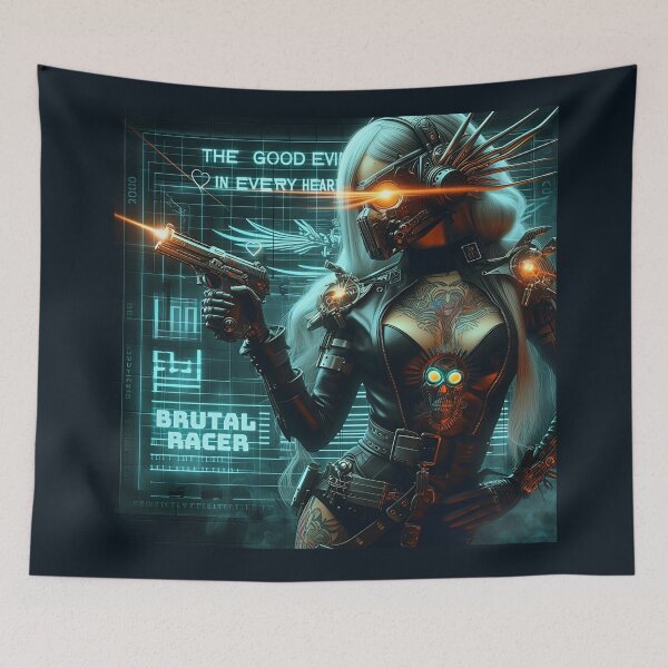 Item preview, Cyberpunk Lady Masked Warrior designed and sold by Voodoo Store Paranormal Collections.