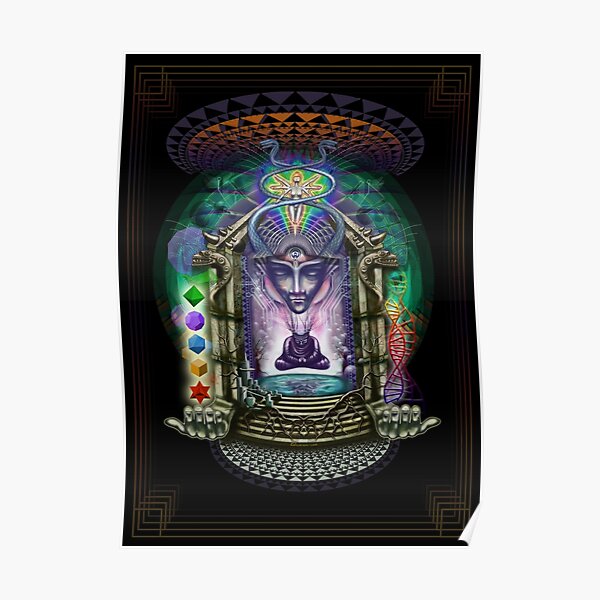 Alien alchemist burner's psychedelic dream temple Poster