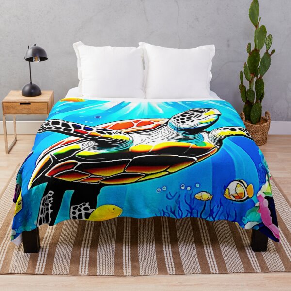 Item preview, Vibrant Sea Turtle Dreamscape designed and sold by Health And Fitness Posts e-Store.