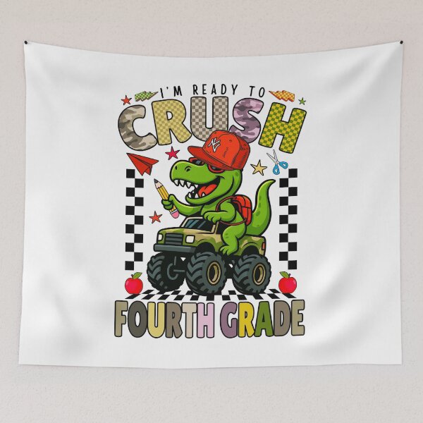 Item preview, I’m Ready To Crush Fourth Grade Dinosaur Monster Truck Back To School Student Design designed and sold by tigger shop.