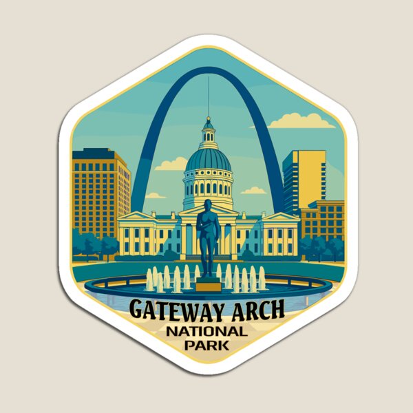 Item preview, Gateway Arch National Park Retro Sticker designed and sold by Ismeal Von.