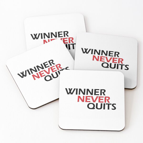 Item preview, winner never quits designed and sold by Positive Mindzet!.