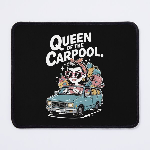 Item preview, Queen of the Carpool – Funny Retro Mom designed and sold by Junkie-Worx.