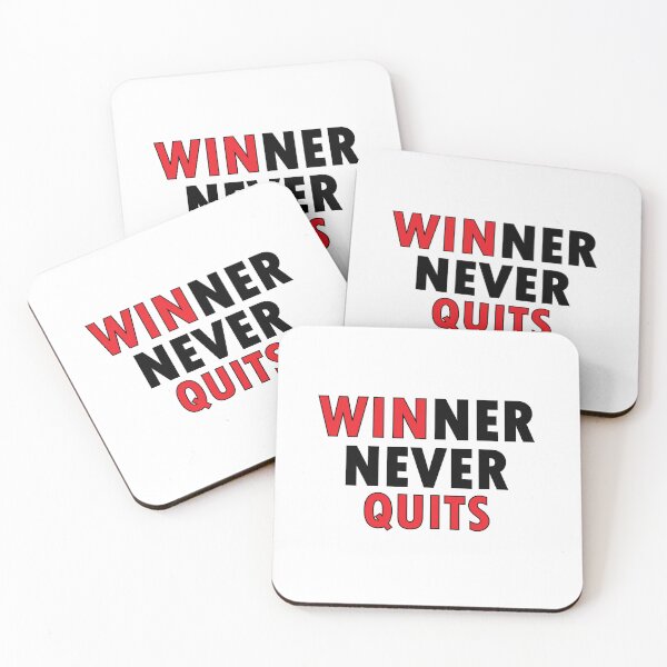 Item preview, winner never quits designed and sold by Positive Mindzet!.