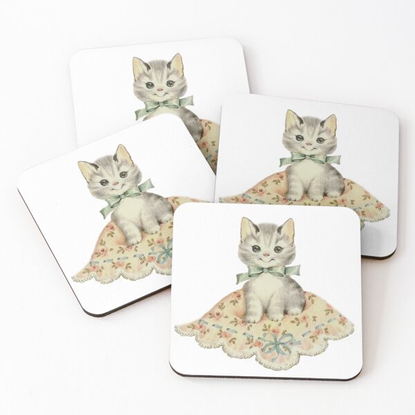Item preview, Vintage cat with floral pillow designed and sold by Pixiedrop.