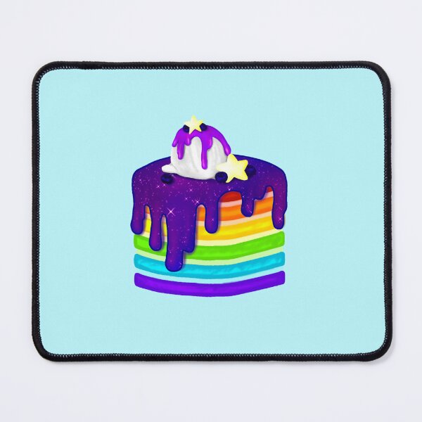 Item preview, A fanciful, sweet cake with rainbow layers, star decoration and ice cream designed and sold by katecheerycake.