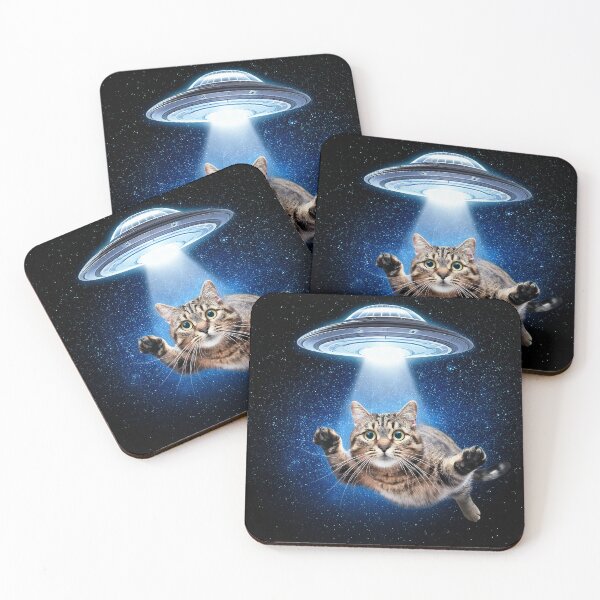 Item preview, "UFO Cat Abduction – Hilarious Space Encounter" designed and sold by ・Meow Force　・Glitch Pop.