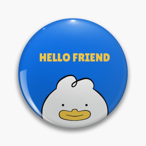 Item preview, Duck Hello Friend illustration with blue background designed and sold by Lwahniarts.