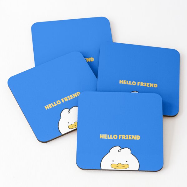 Item preview, Duck Hello Friend illustration with blue background designed and sold by Lwahniarts.