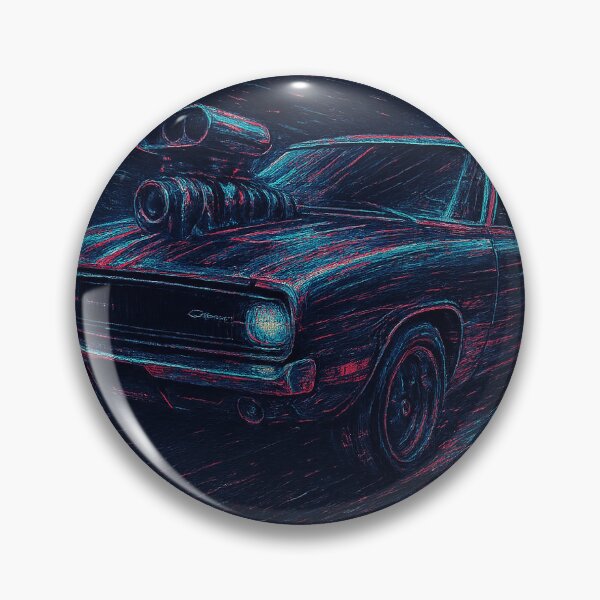 Item preview, Glitch Art Muscle Car Supercharged Neon Racer designed and sold by TrendznHitz.