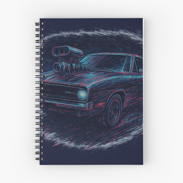 Item preview, Glitch Art Muscle Car Supercharged Neon Racer designed and sold by TrendznHitz.