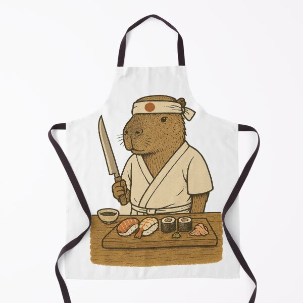 Item preview, Sushi Chef Capybara – Rollin’ with Precision and Chill designed and sold by Capybarastore_77.