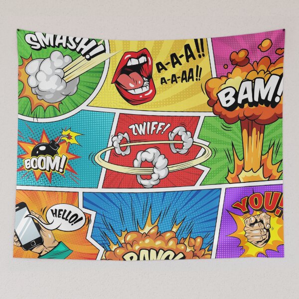 Item preview, Comic Book Sound Effects Collage | Pop Art Explosion Pattern designed and sold by Josinta.