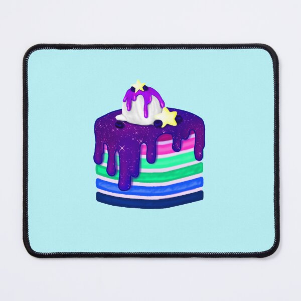 Item preview, A colorful, multi-layered rainbow cake with decorative stars and a scoop of ice cream as a topping designed and sold by katecheerycake.