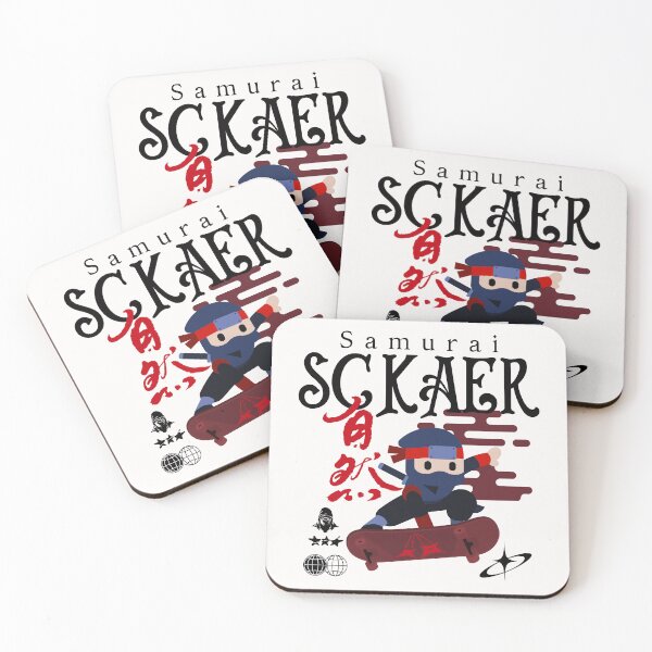 Item preview, skateboarding samurai designed and sold by lino4king.