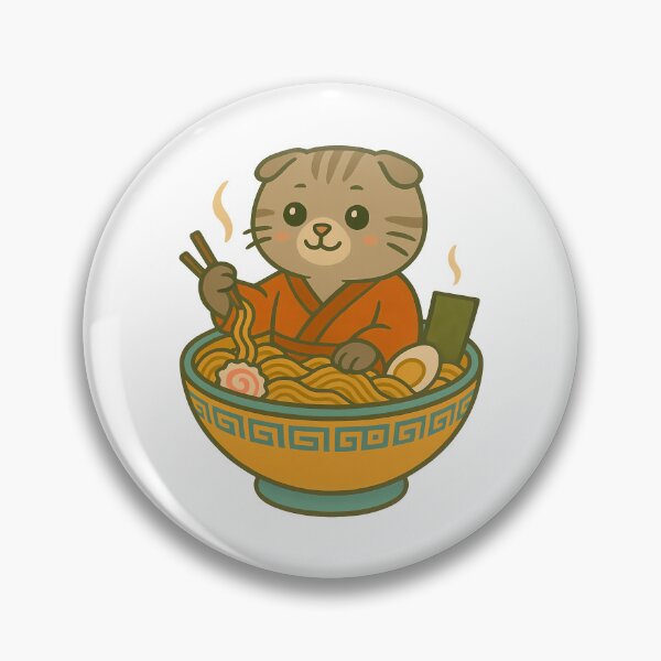 Item preview, Cute Cat Enjoying Delicious Ramen Noodles designed and sold by k3rstman1.