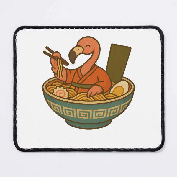 Item preview, Hungry Flamingo Enjoying Delicious Japanese Ramen Noodles designed and sold by k3rstman1.