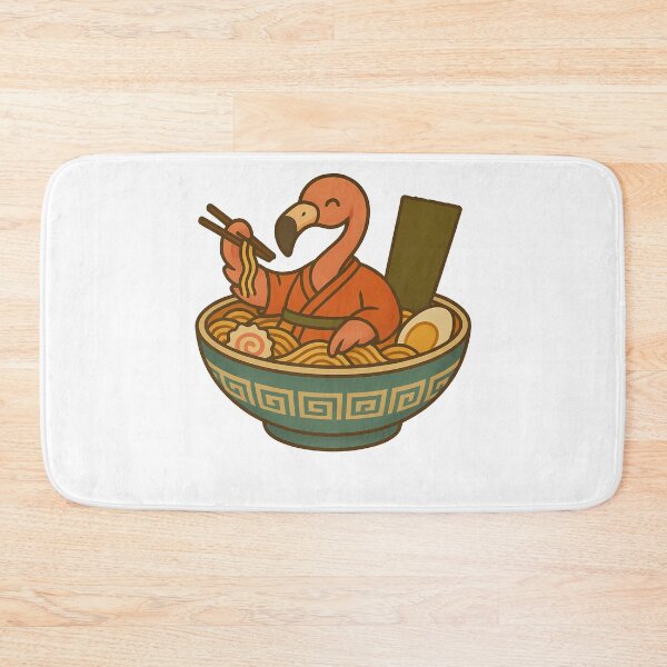 Item preview, Hungry Flamingo Enjoying Delicious Japanese Ramen Noodles designed and sold by k3rstman1.