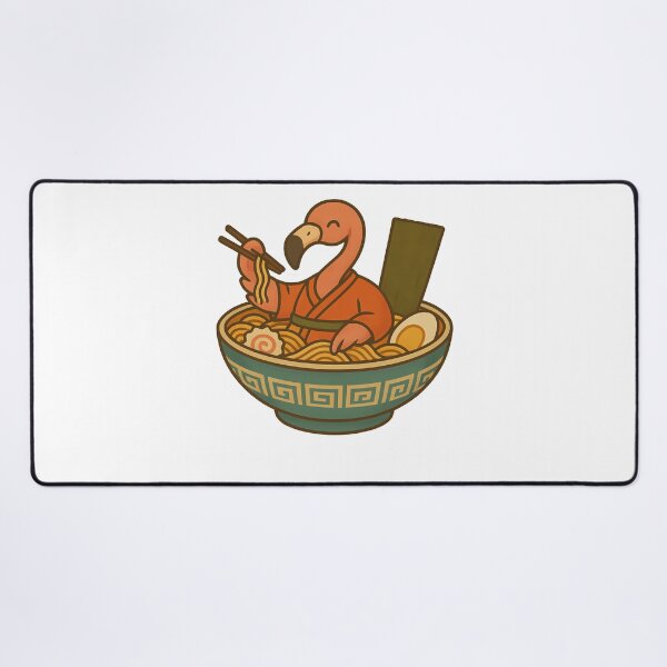 Item preview, Hungry Flamingo Enjoying Delicious Japanese Ramen Noodles designed and sold by k3rstman1.