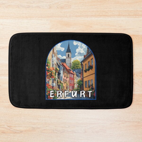 Item preview, Erfurt in Thuringia, Germany Retro Art Travel Landscape Badge designed and sold by MaateoDesign.