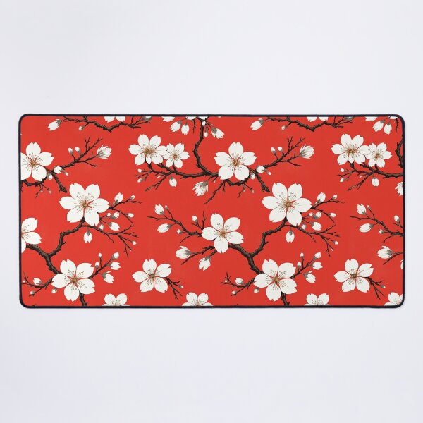 Item preview, White Cherry Blossoms on Chinese Red designed and sold by Wordsmith-Wear.