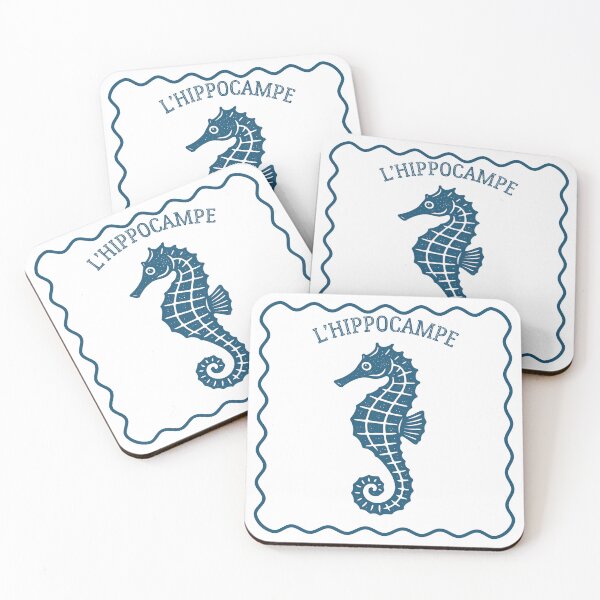 Aperçu de l'œuvre L'hippocampe – Design hippocampe méditerranéen vintage créée et vendue par CanvasbyCaro.