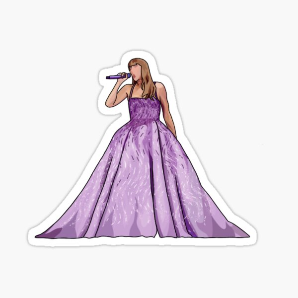 Artikel-Vorschau von Lila Ombre-Kleid Purple Era Pop Singer Tour Sticker, designt und verkauft von rhawkinsdesigns.